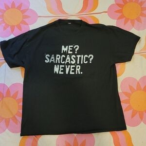 Black Graphic Tee with Sarcastic Text